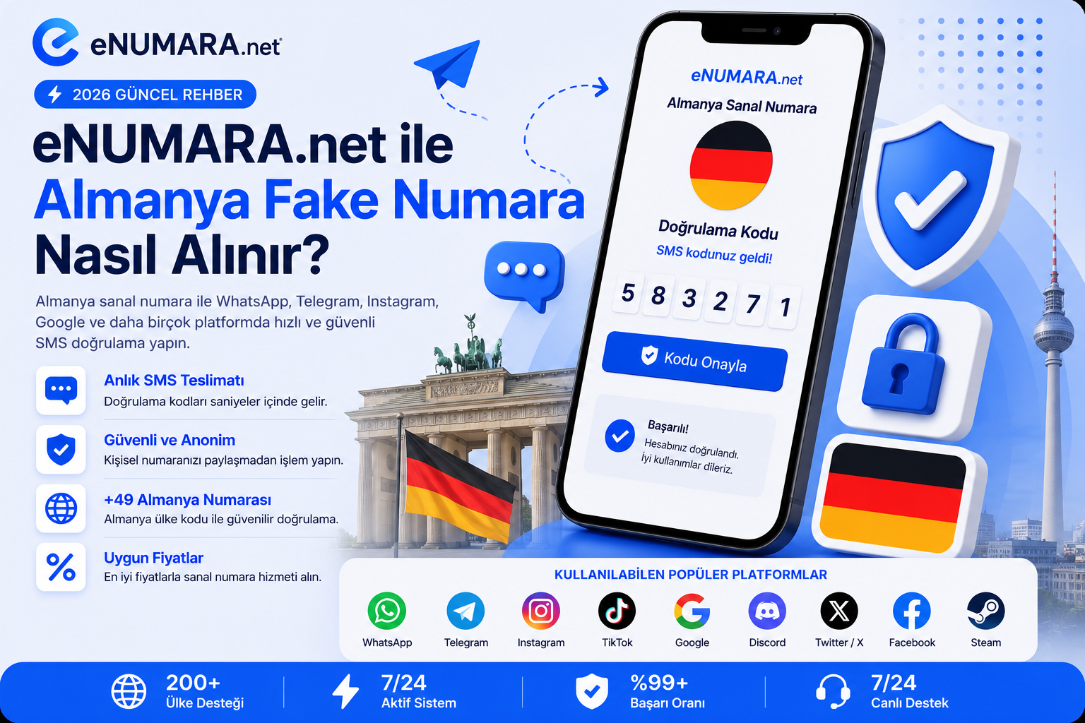 eNUMARA.net Üzerinden Almanya Sanal Numara Satın Alma Rehberi