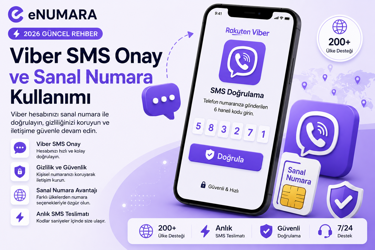 Viber SMS Onay ve Sanal Numara Kullanımı