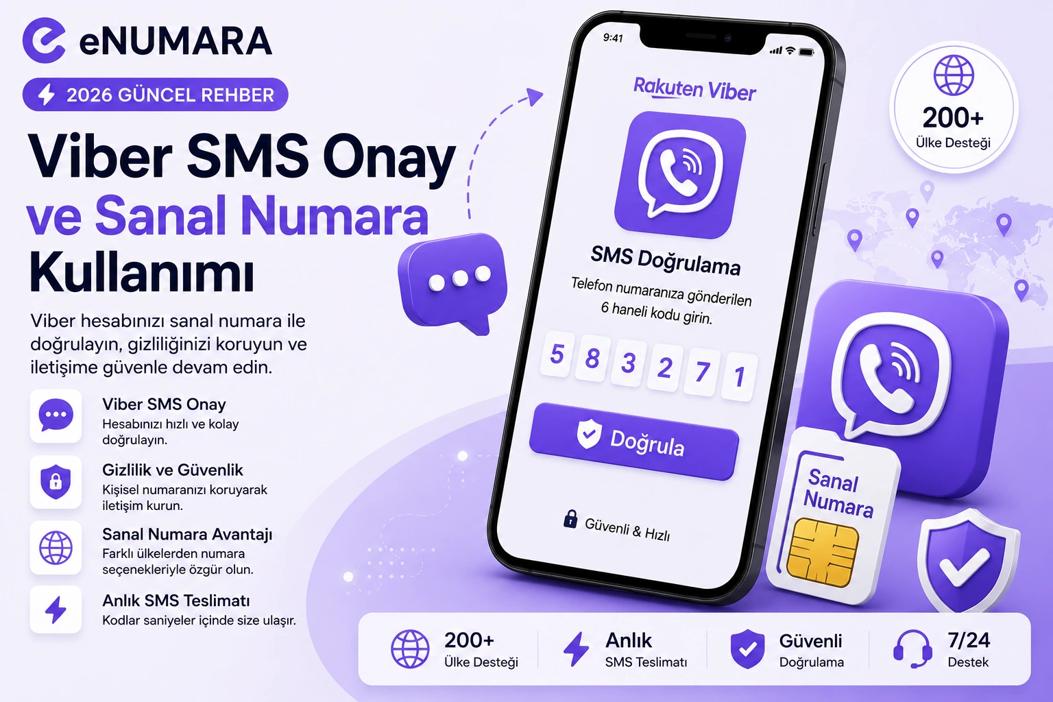 Viber SMS Onay ve Sanal Numara Kullanımı